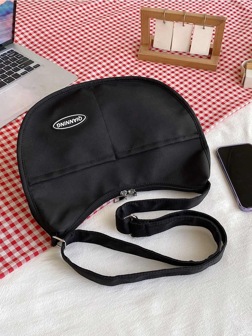 Letter Patch Decor Hobo Bag