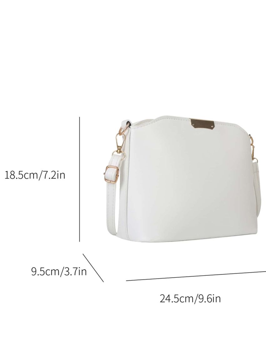 Minimalist Crossbody Bag White Square Bag for Work & Office