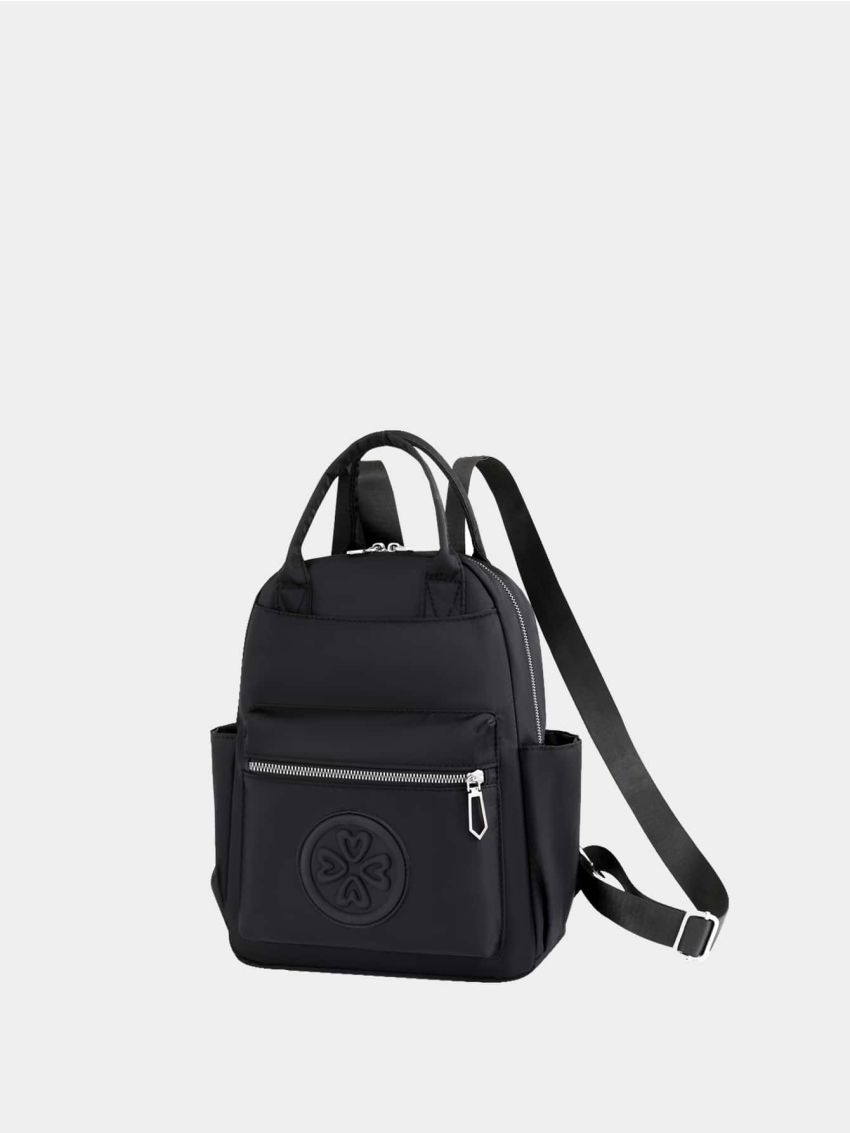 Letter Patch Decor Functional Backpack