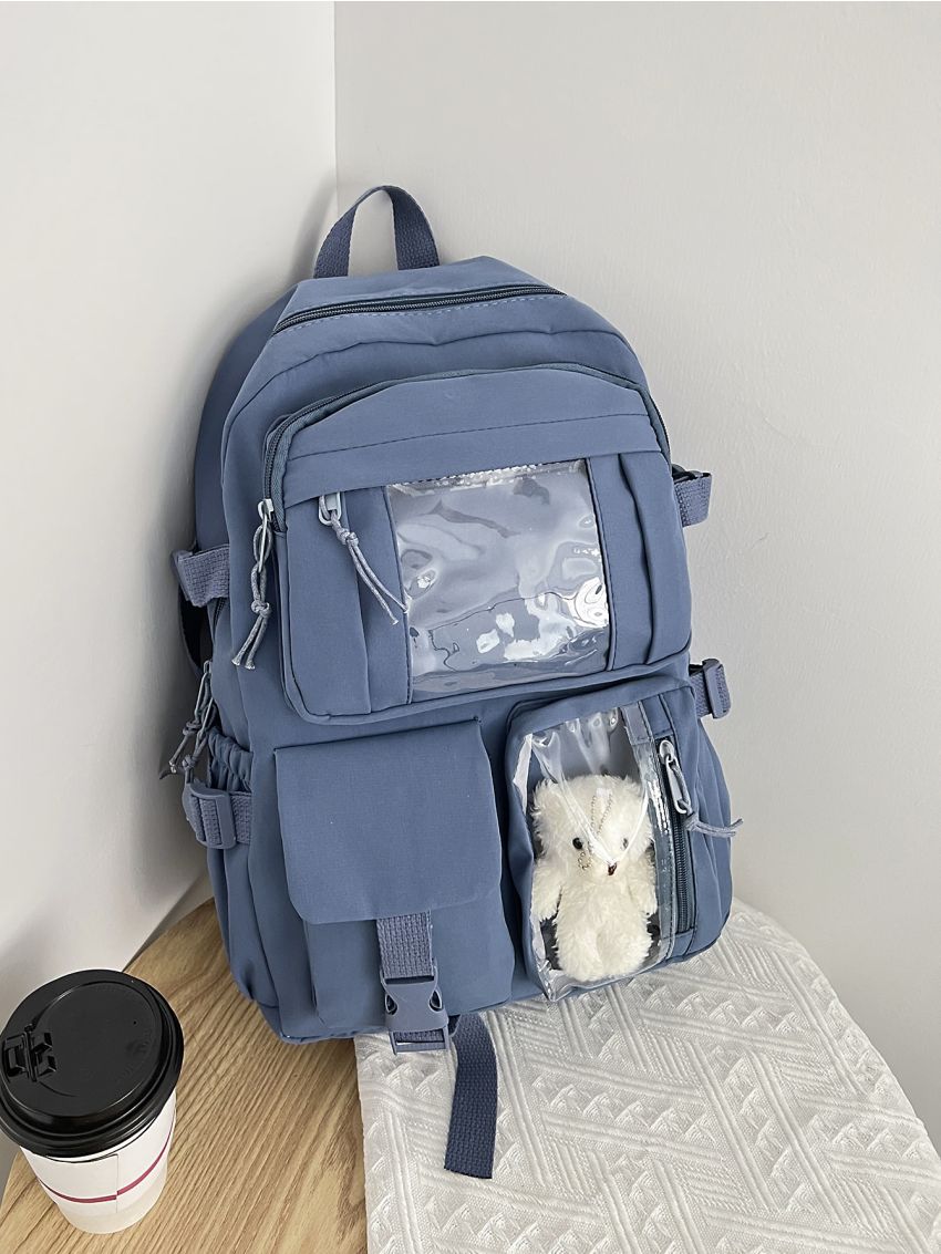 Minimalist Functional Backpack Bear Decor Laptop Backpack