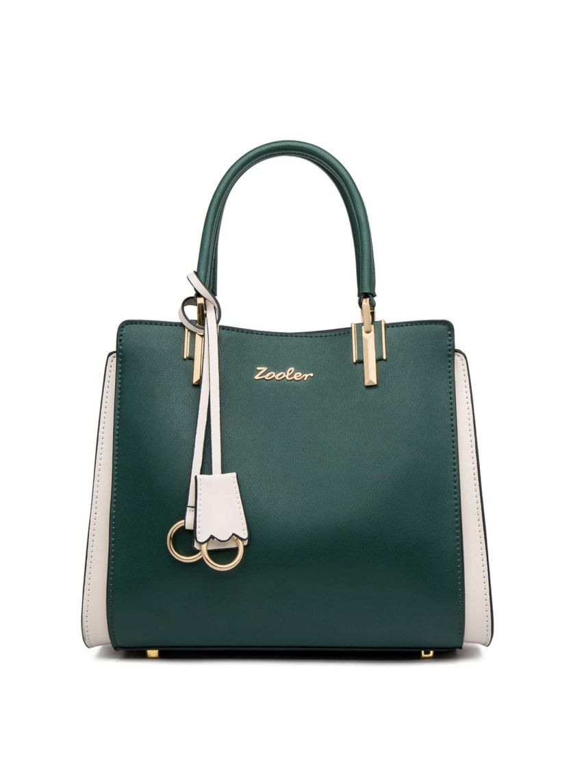 Genuine Leather Letter Graphic Square Bag