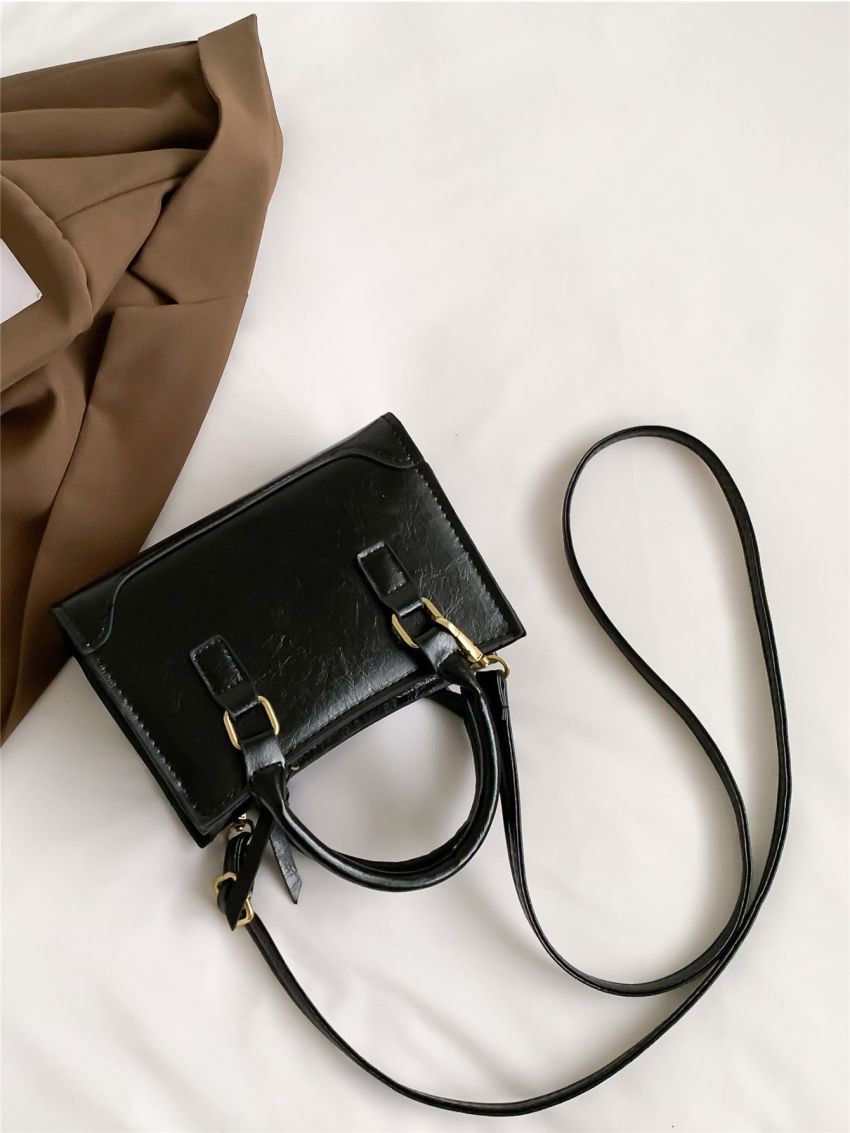 Mini Satchel Zip Front Square Bag