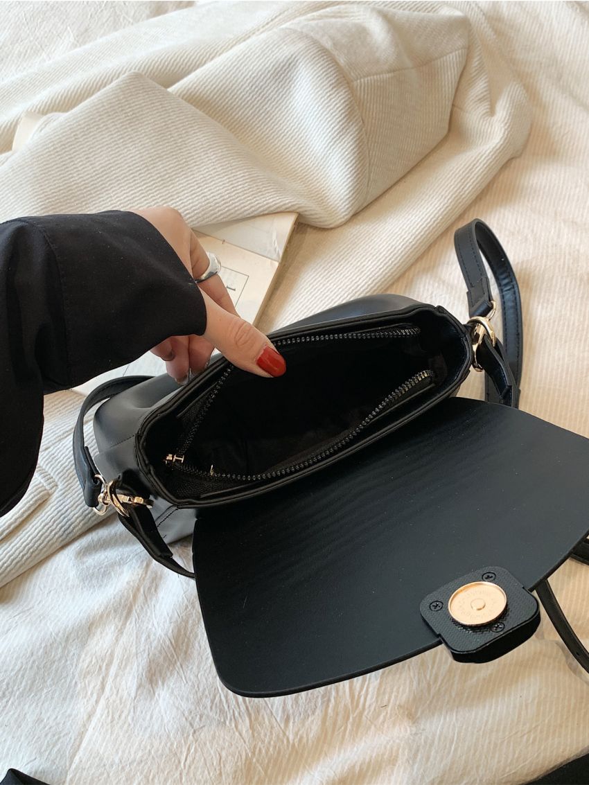 Minimalist Satchel Flap Saddle Bag