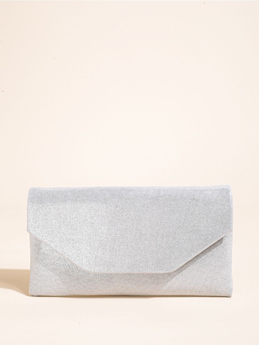 Silver Envelope Bag Chain Strap Evening Bag For Party