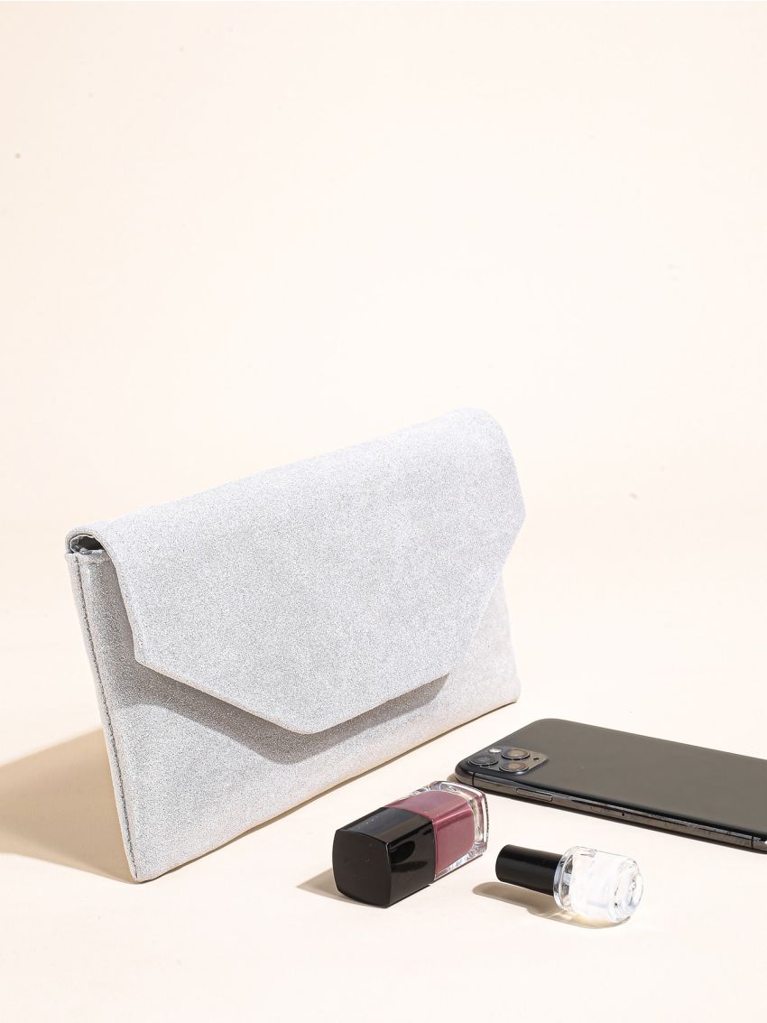 Silver Envelope Bag Chain Strap Evening Bag For Party