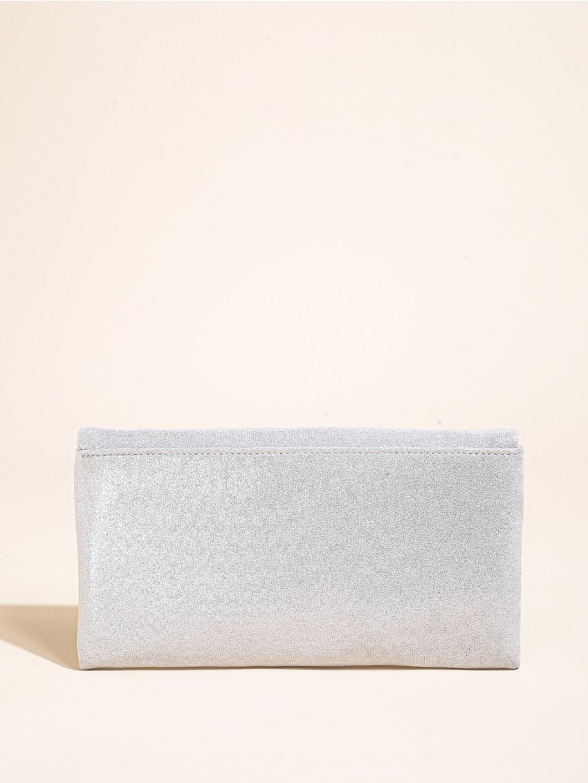 Silver Envelope Bag Chain Strap Evening Bag For Party