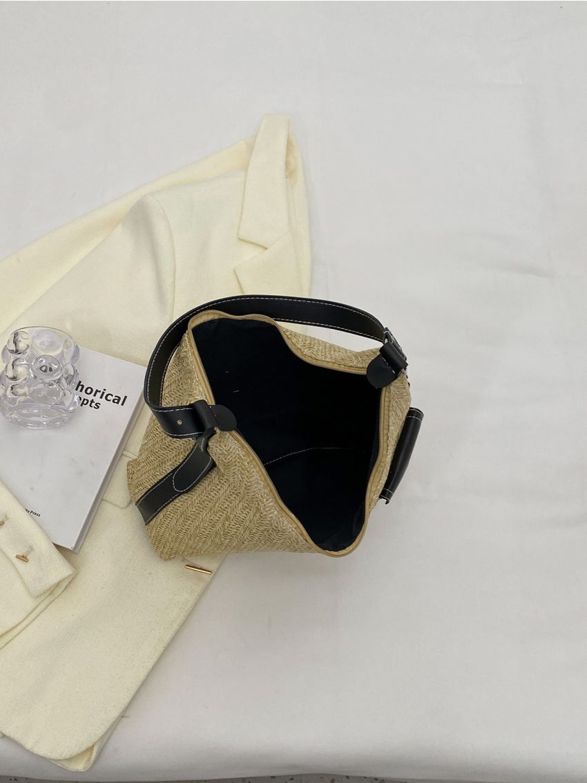 Pocket Front Straw Bag Vacation