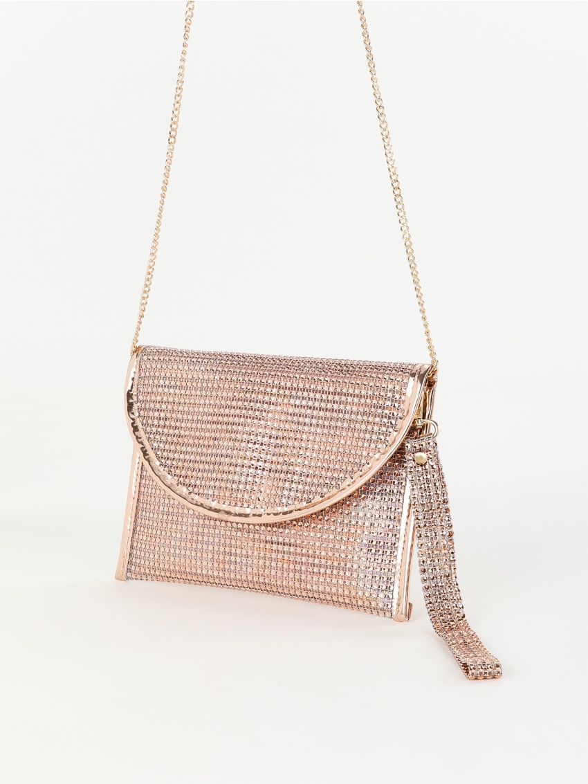 Small Flap Envelope Bag Rhinestone Decor Evening Bag For Party
