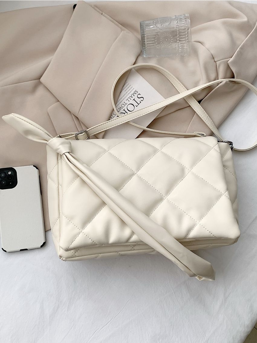 Quilted Square Bag Flap Minimalist For Daily