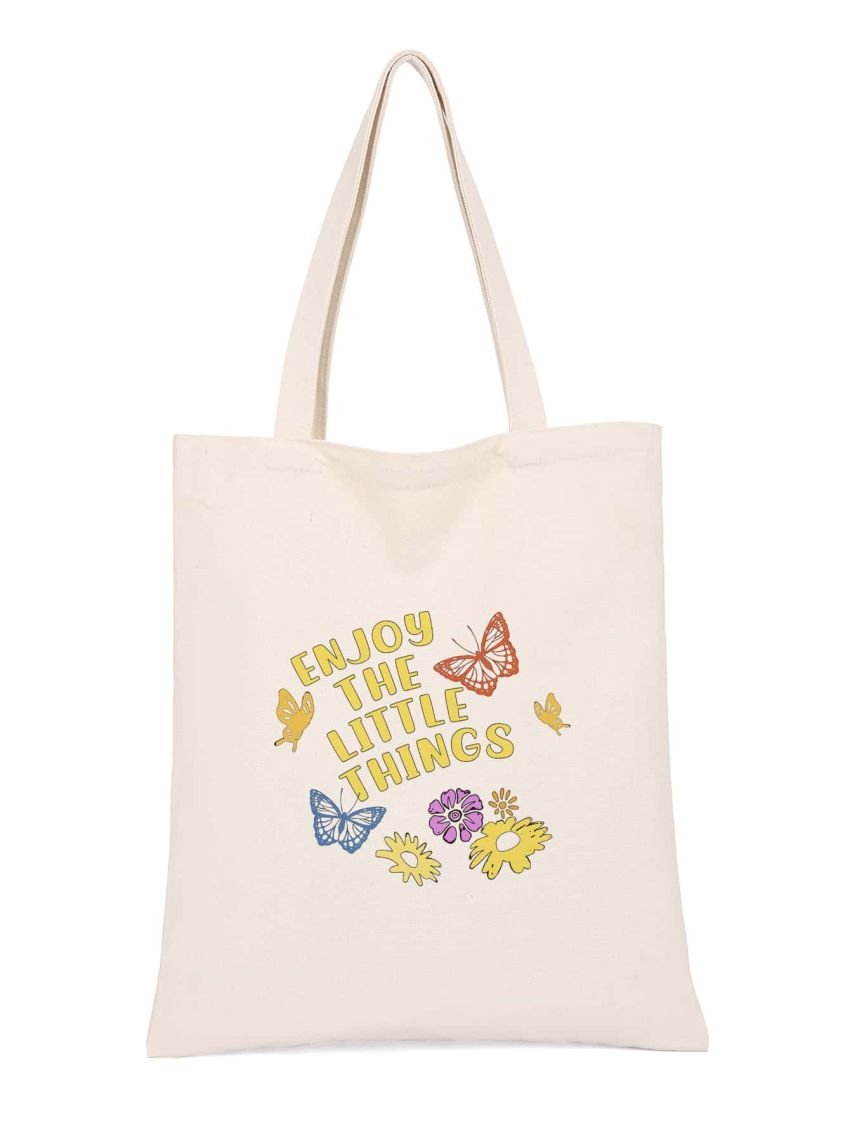 Cartoon Graphic Shopper Bag Preppy For Shopping