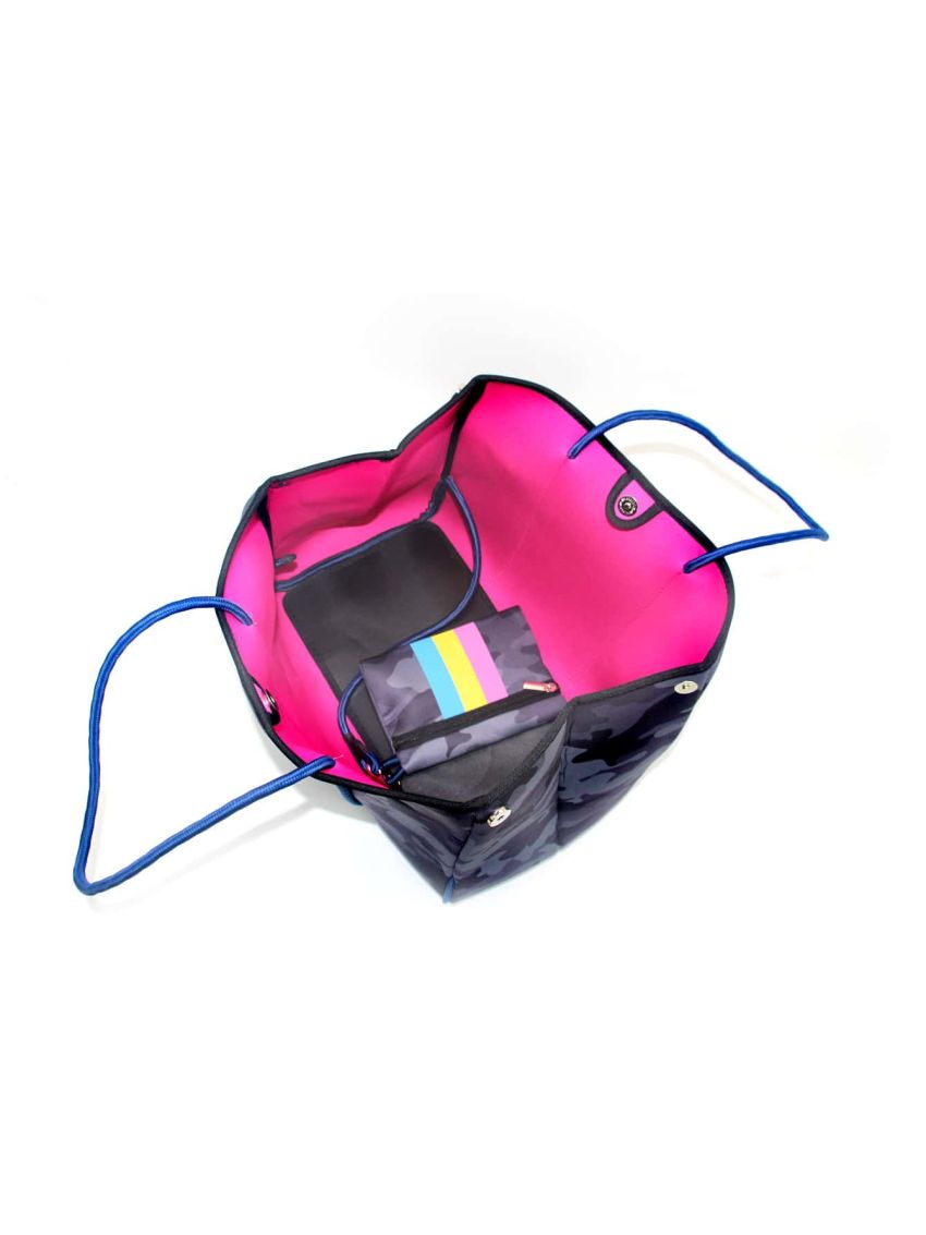 Camo Pattern Tote Bag Colorblock Striped Graphic Shopper Bag