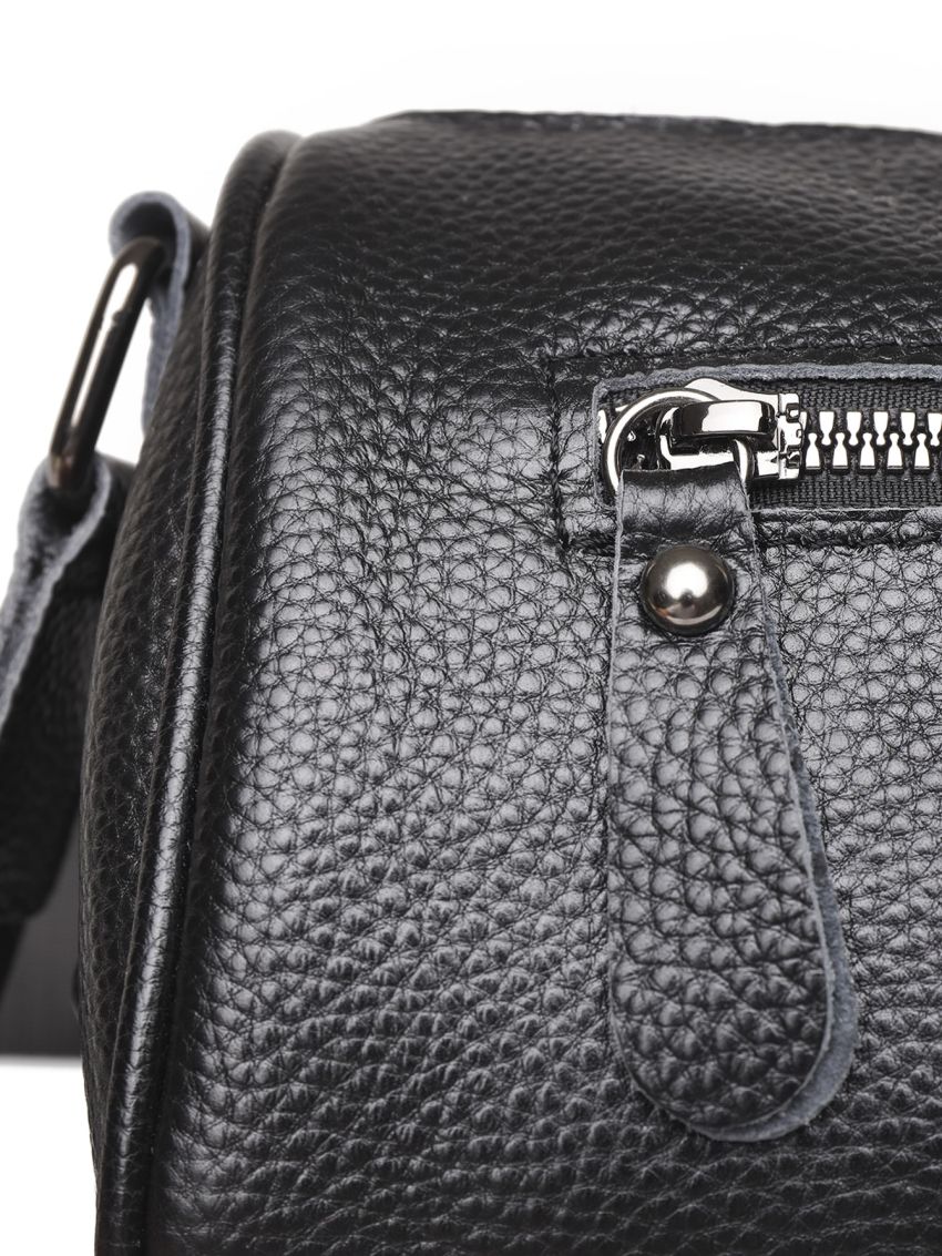 Small Crossbody Bag Litchi Embossed Genuine Leather