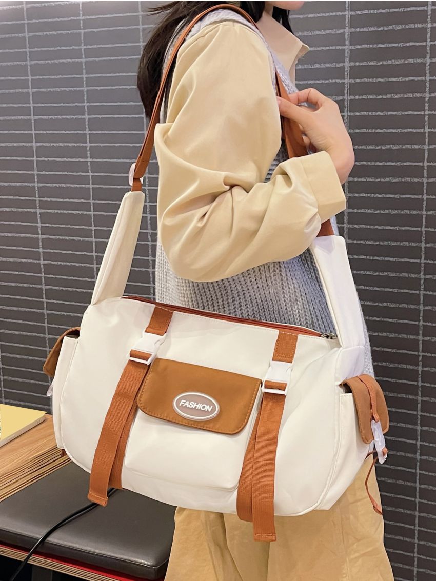 Large Capacity Square Bag Colorblock Unisex For Gym