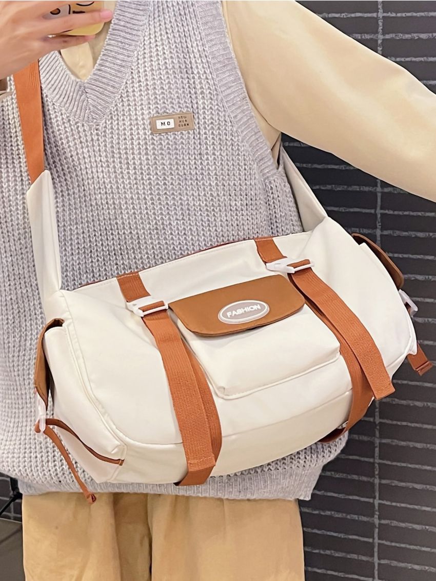 Large Capacity Square Bag Colorblock Unisex For Gym