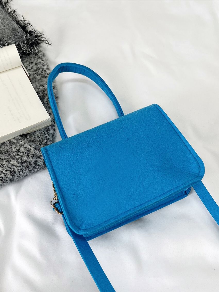 Mini Square Bag Gray Minimalist Flap For Daily