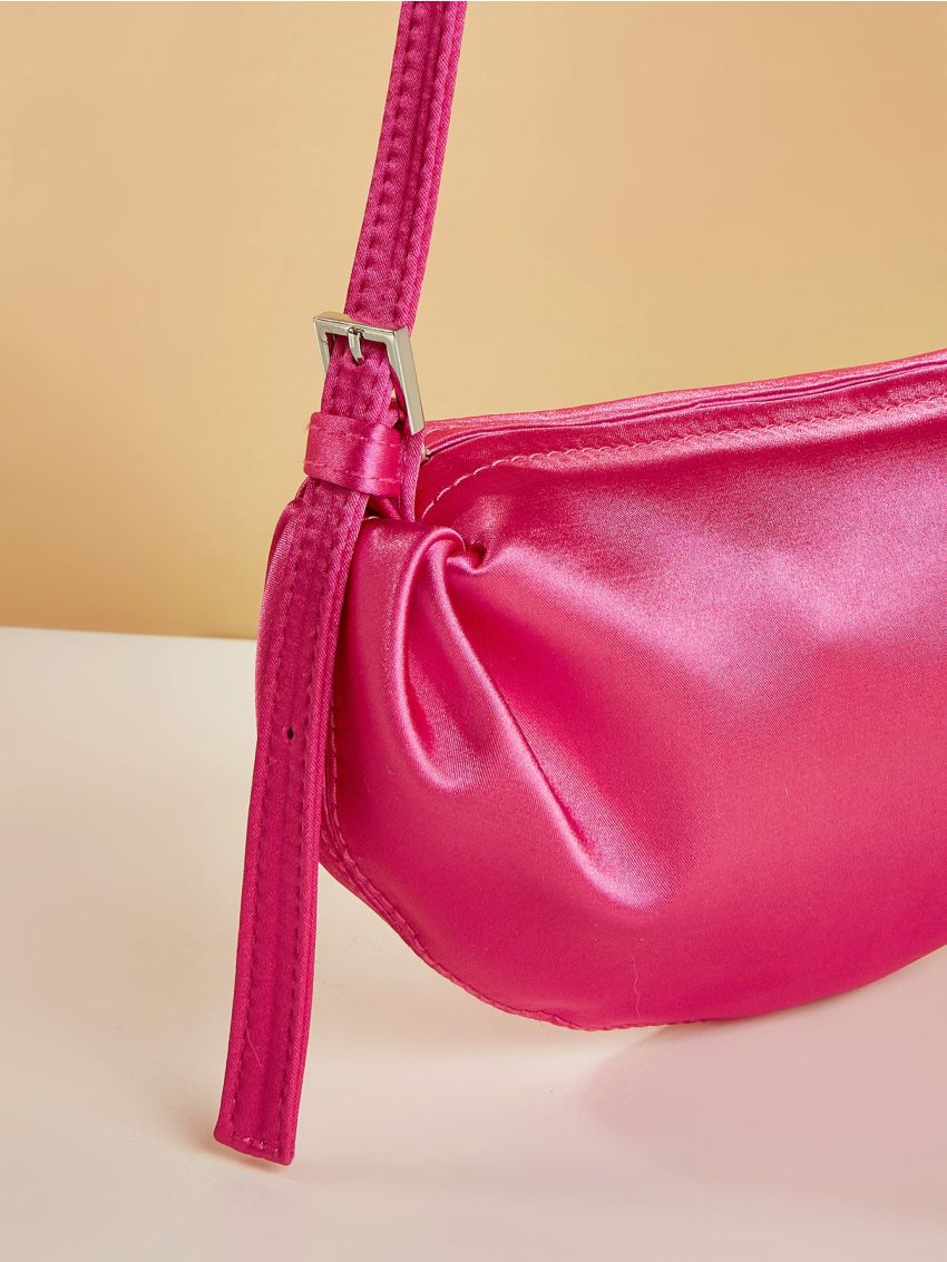 Satin Design Hot Pink Evening Bag for Party