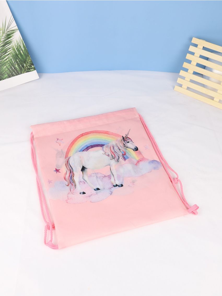 Unicorn & Rainbow Graphic Drawstring Backpack Cute