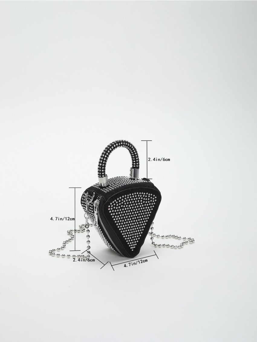 Mini Geometric Shaped Studded Novelty Bag