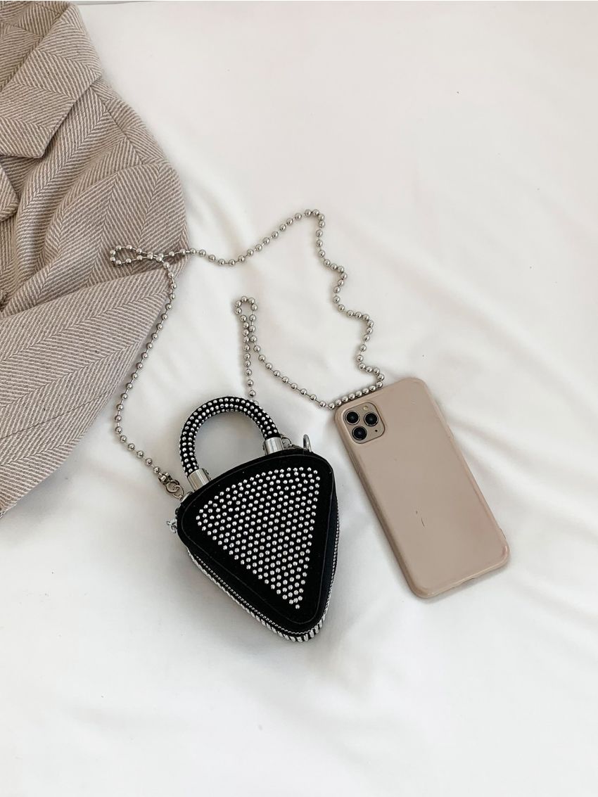 Mini Geometric Shaped Studded Novelty Bag