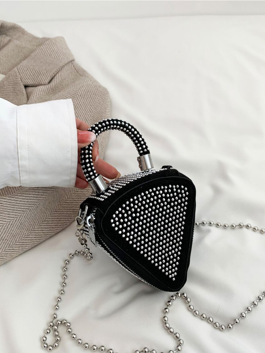 Mini Geometric Shaped Studded Novelty Bag