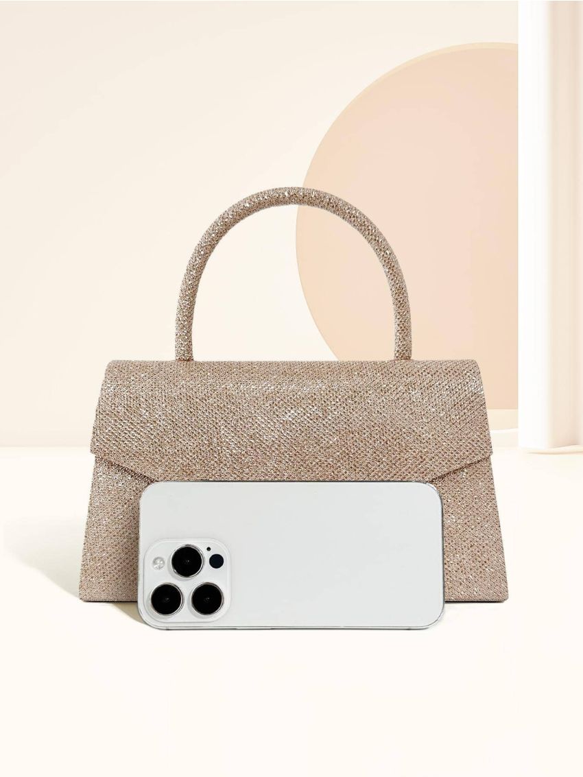 Glitter Square Bag Top Handle For Party Prom Wedding
