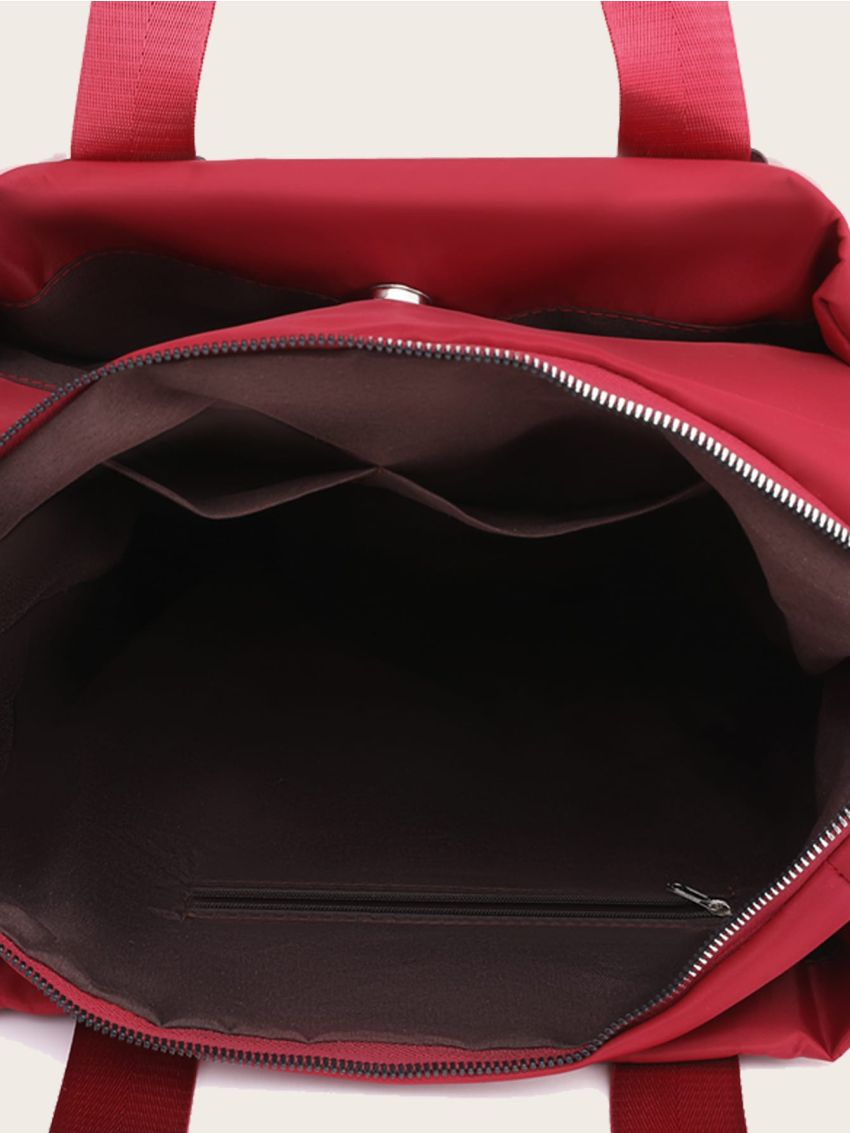 Patch Decor Shopper Bag Portable For Shopping Outing