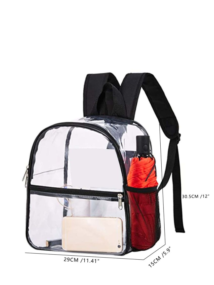 Clear Unisex Fashion Backpack With Adjustable Strap