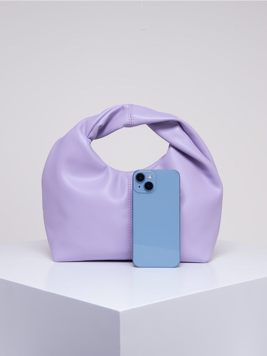 Medium Hobo Bag Purple Fashionable Top Handle For Daily