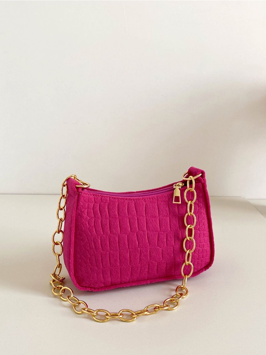 Crocodile Embossed Hobo Bag Felt Bag for Daily