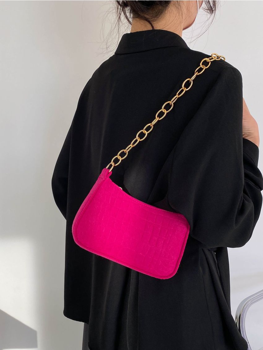 Crocodile Embossed Hobo Bag Felt Bag for Daily