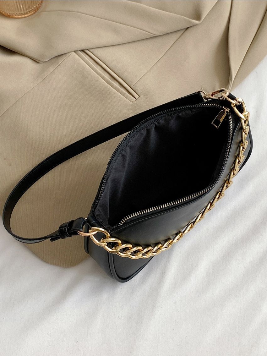 Letter Print Square Bag Chain Decor