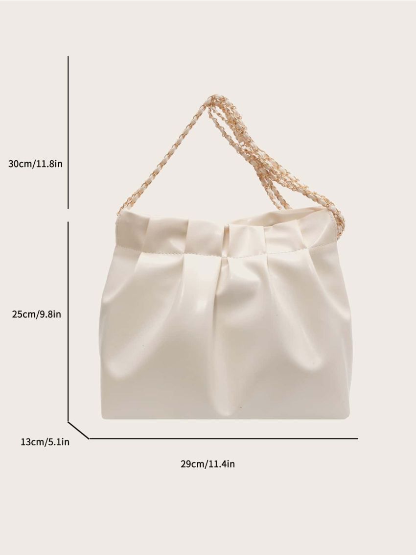 Minimalist Ruched Bag Medium Beige