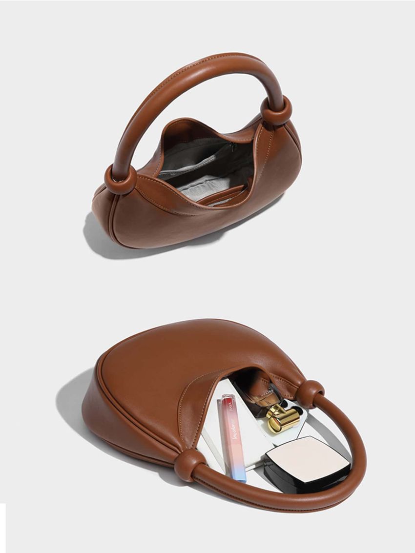 Minimalist Hobo Bag Brown Medium Elegant For Daily Work