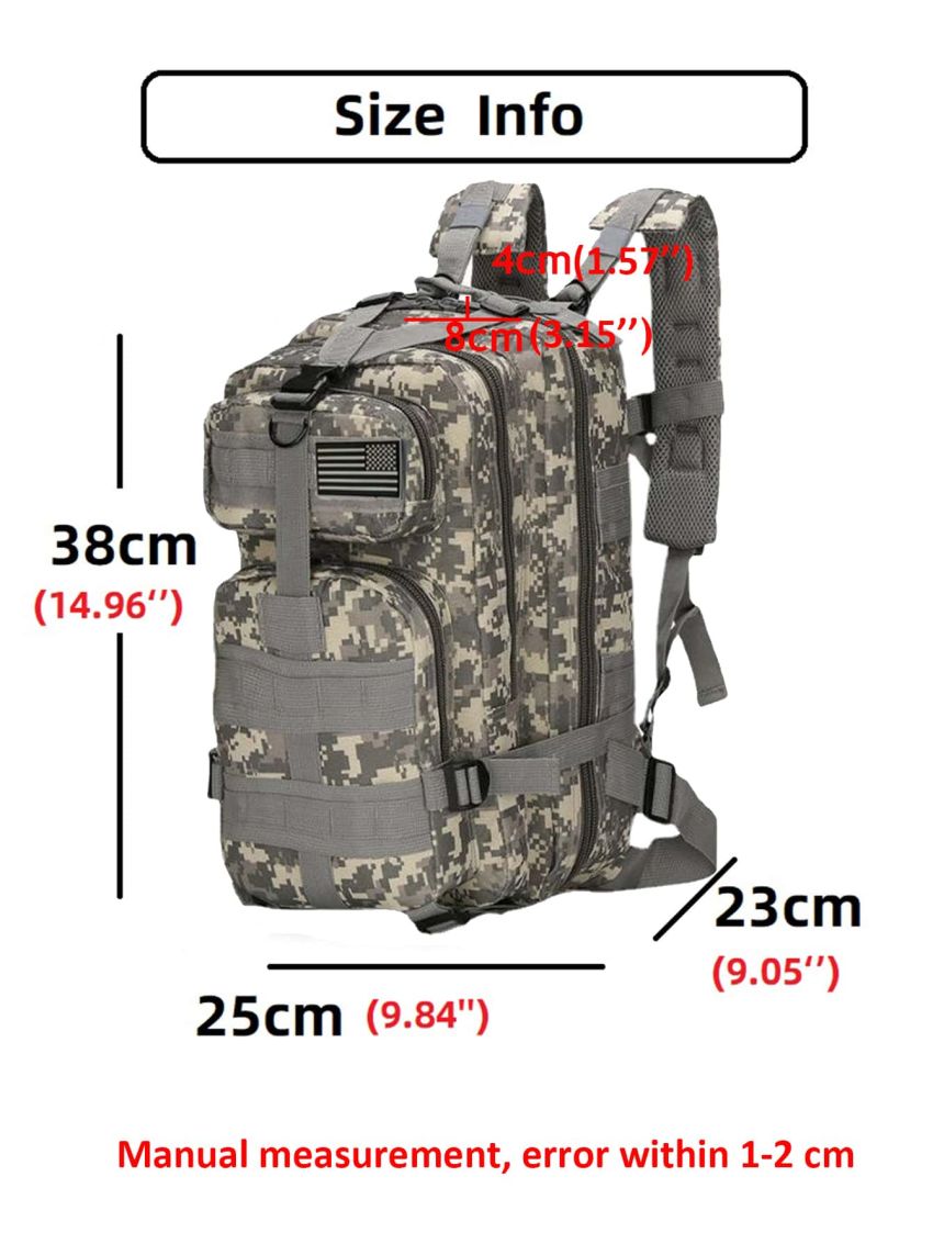 20L Camo Waterproof Trekking Fishing Bag Backpack Outdoor Rucksack