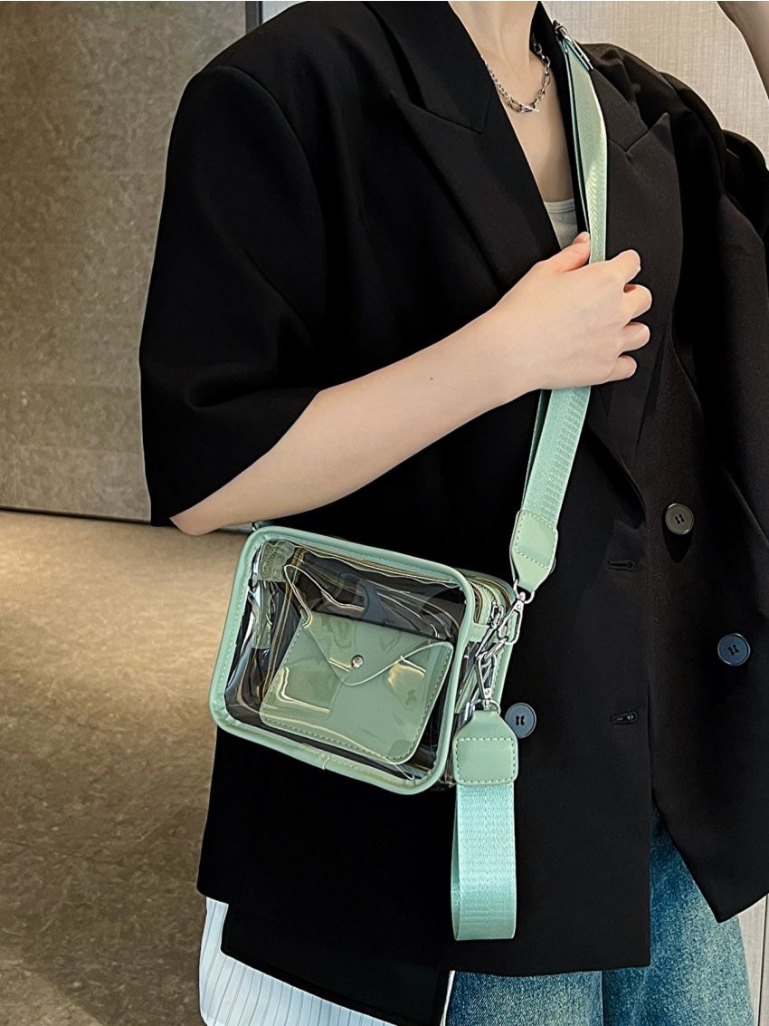 Mini Clear Square Bag With Coin Purse