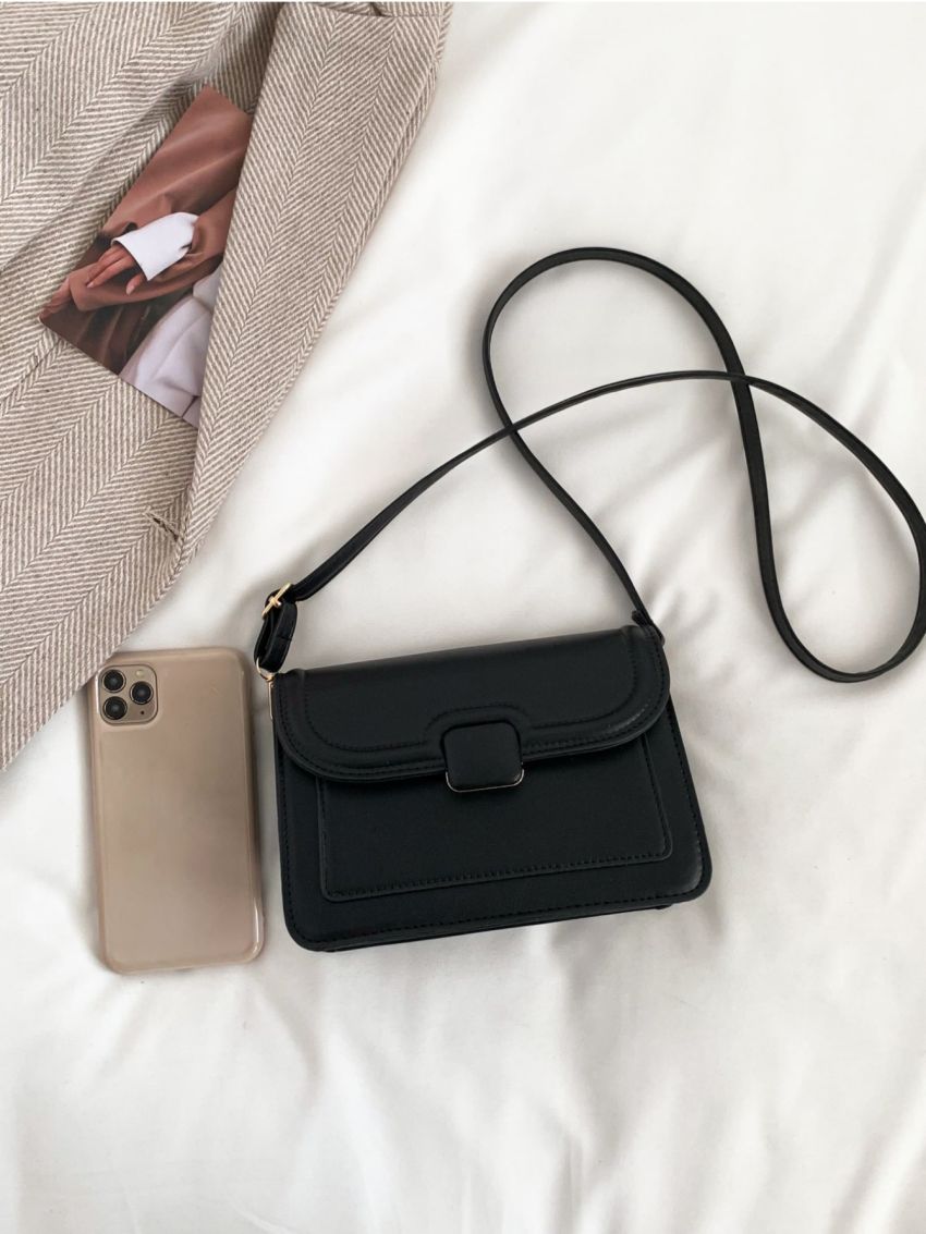 New Simple Magnetic Buckle Small Square Bag One Shoulder Crossbody Bag Retro Simple Mini