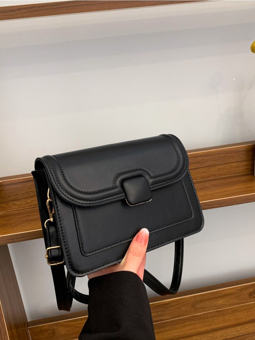 New Simple Magnetic Buckle Small Square Bag One Shoulder Crossbody Bag Retro Simple Mini