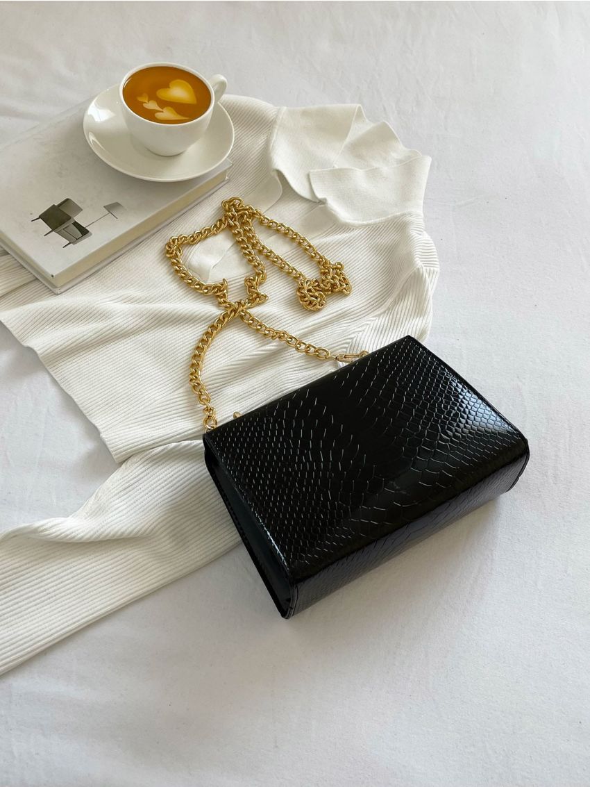 Mini Crocodile Embossed Square Bag for Women