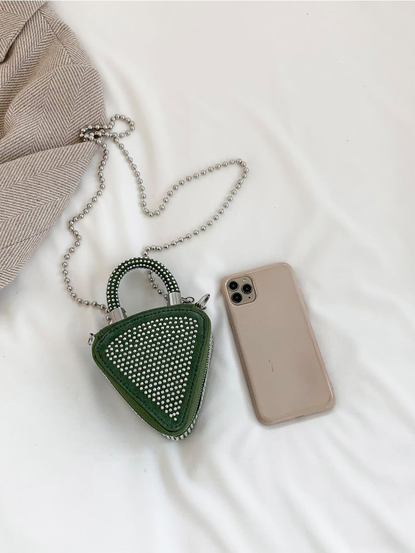 Mini Novelty Bag Studded Decor Chain Strap
