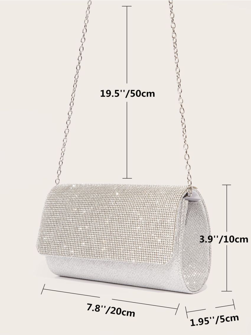 Mini Blingbling Rhinestone Decor Envelope Bag