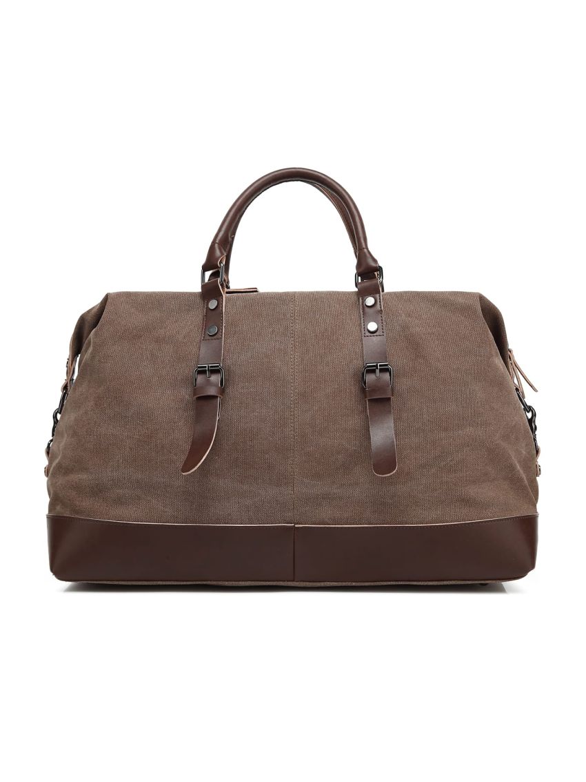 MARKROYAL Large-capacity Travel Bag Handbag Luggage Bag Fitness Photography Bag Canvas Bag Men And Women Shoulder Bag Coffee Brown