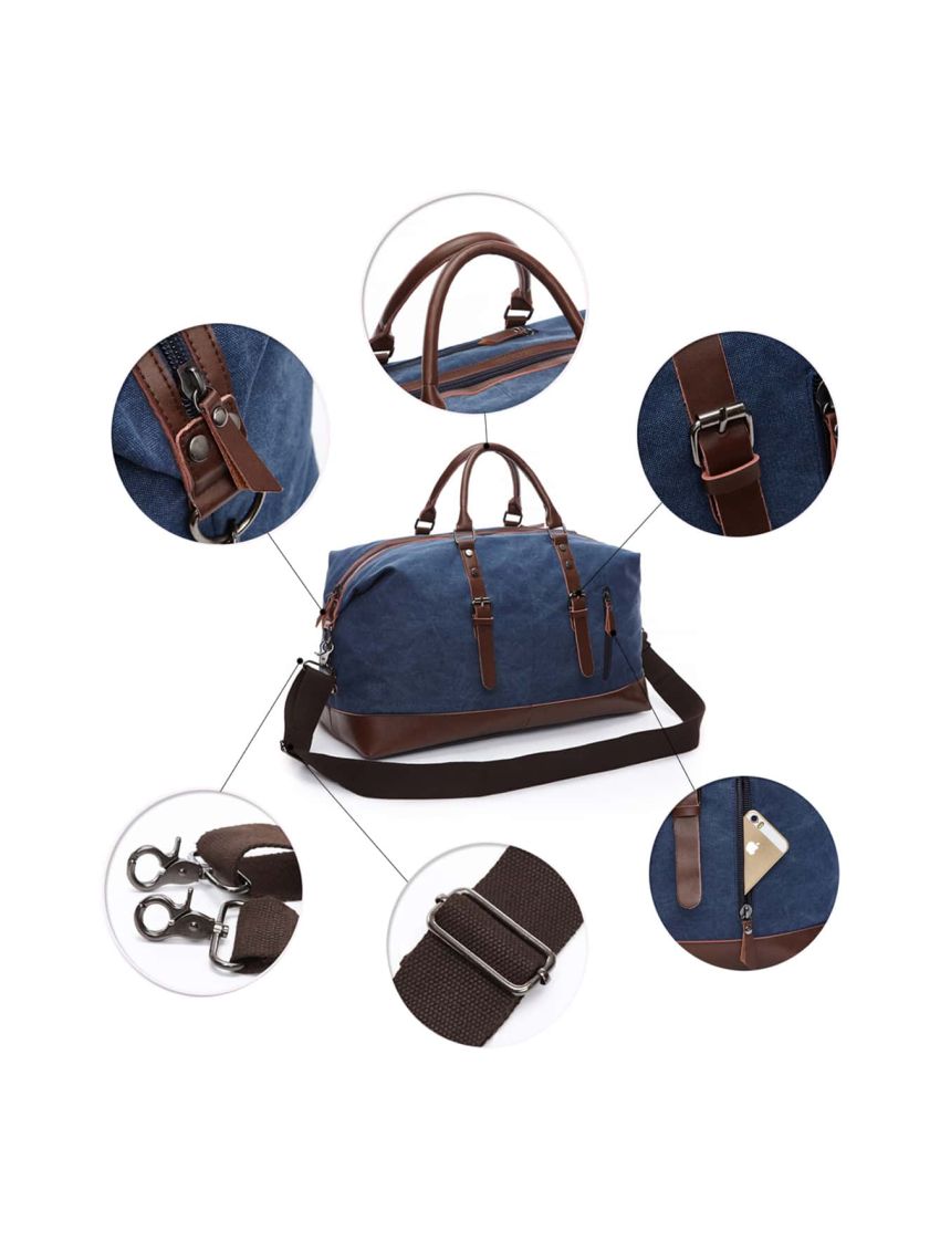 MARKROYAL Large-capacity Travel Bag Handbag Luggage Bag Fitness Photography Bag Canvas Bag Men And Women Shoulder Bag Blue