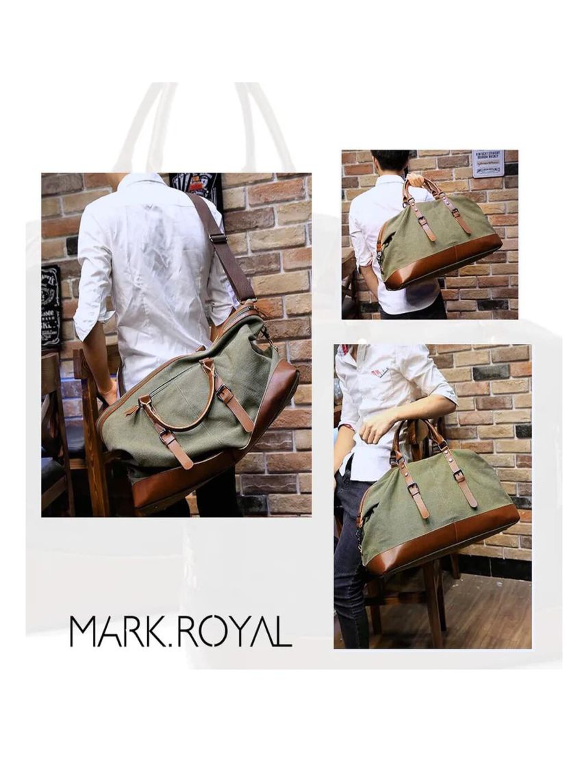 MARKROYAL Large-capacity Travel Bag Handbag Luggage Bag Photography Bag Canvas Bag Men's And Women's Shoulder Bag Army Green