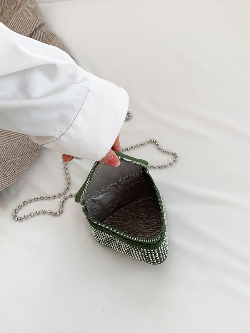 Mini Novelty Bag Studded Decor Chain Strap