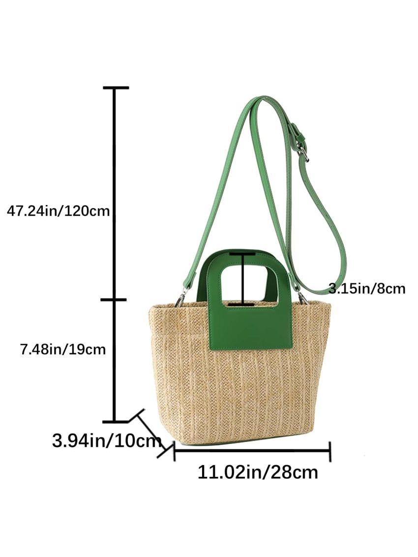 Two Tone Straw Bag Vacation For Summer