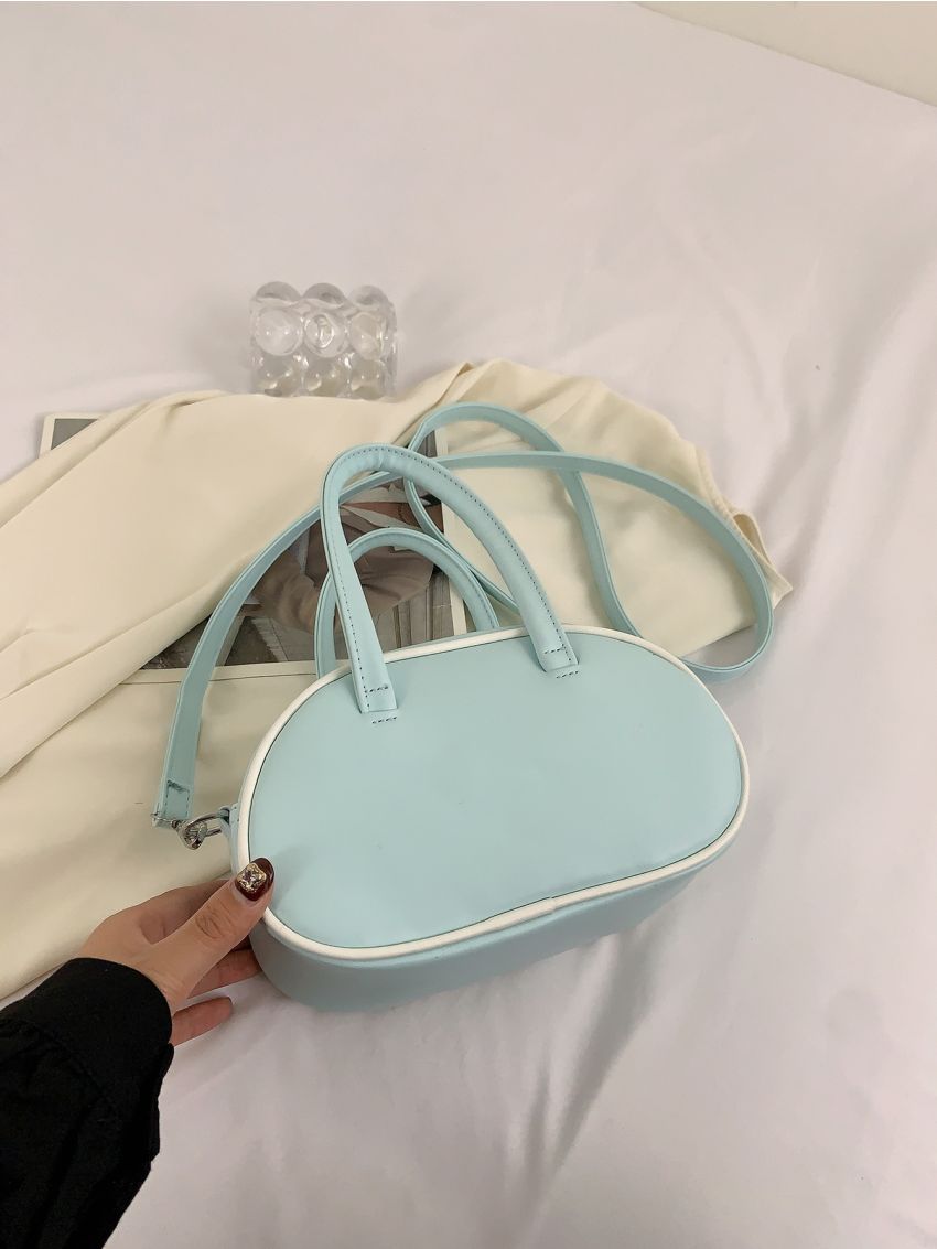 Number Print Square Bag Double Handle