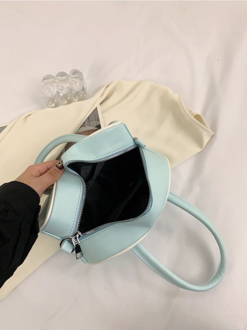 Number Print Square Bag Double Handle