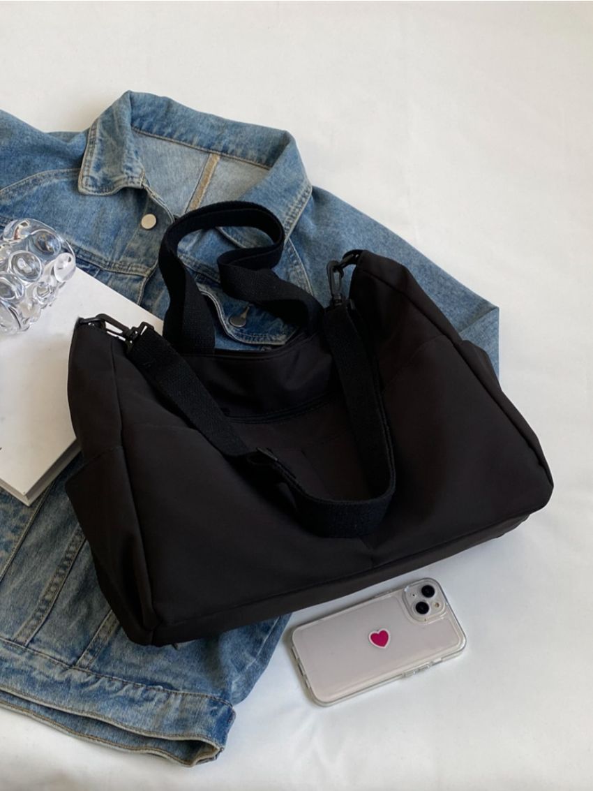 Minimalist Black Shopper Bag for Women