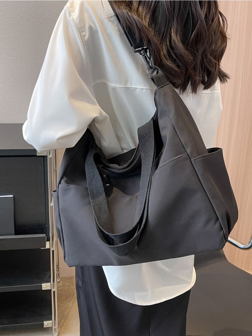 Minimalist Black Shopper Bag for Women