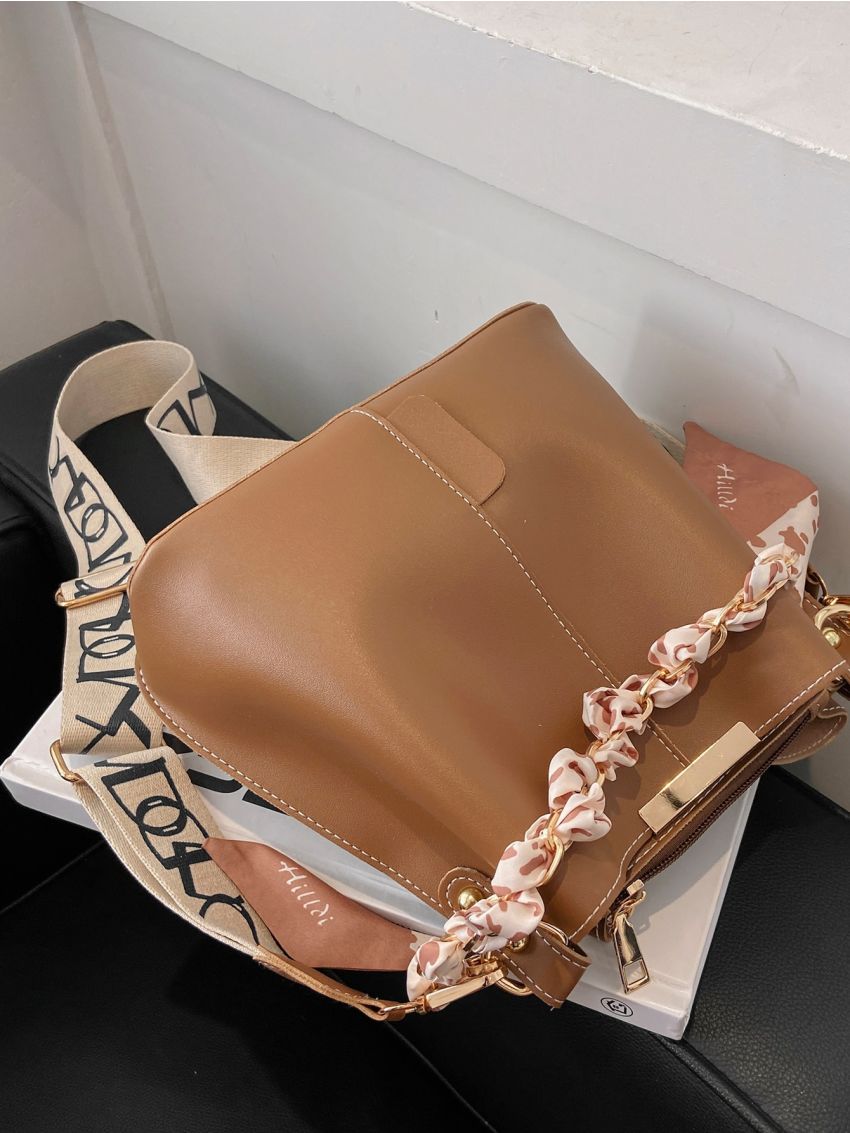 Twilly Scarf Decor Bucket Bag